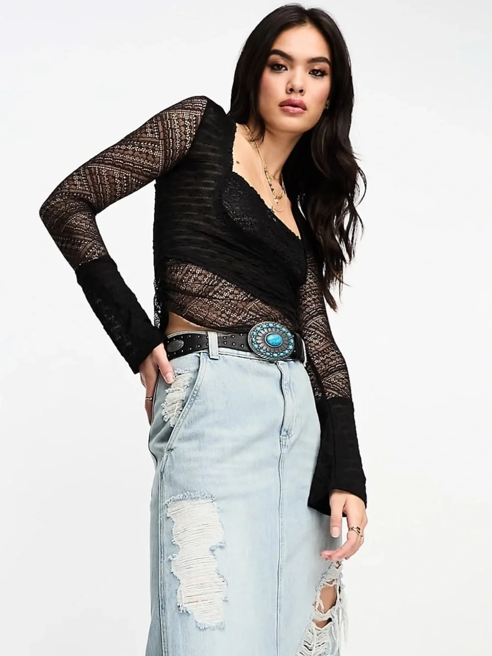 Free People sheer lace
